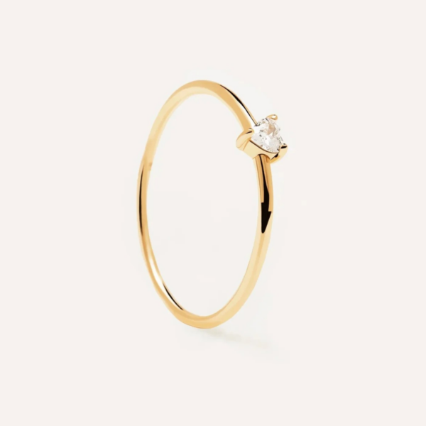 Heart Solitaire Thin Ring