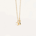 Solitaire & Teardrop Charm Necklace
