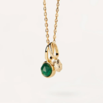 Emerald & Gold Nugget Pendant Necklace